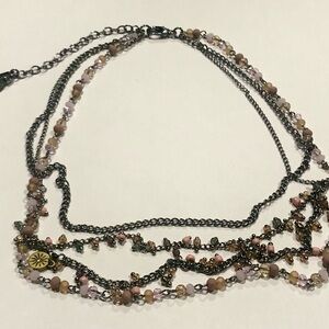 Multi-Strand Beaded Pink Necklace